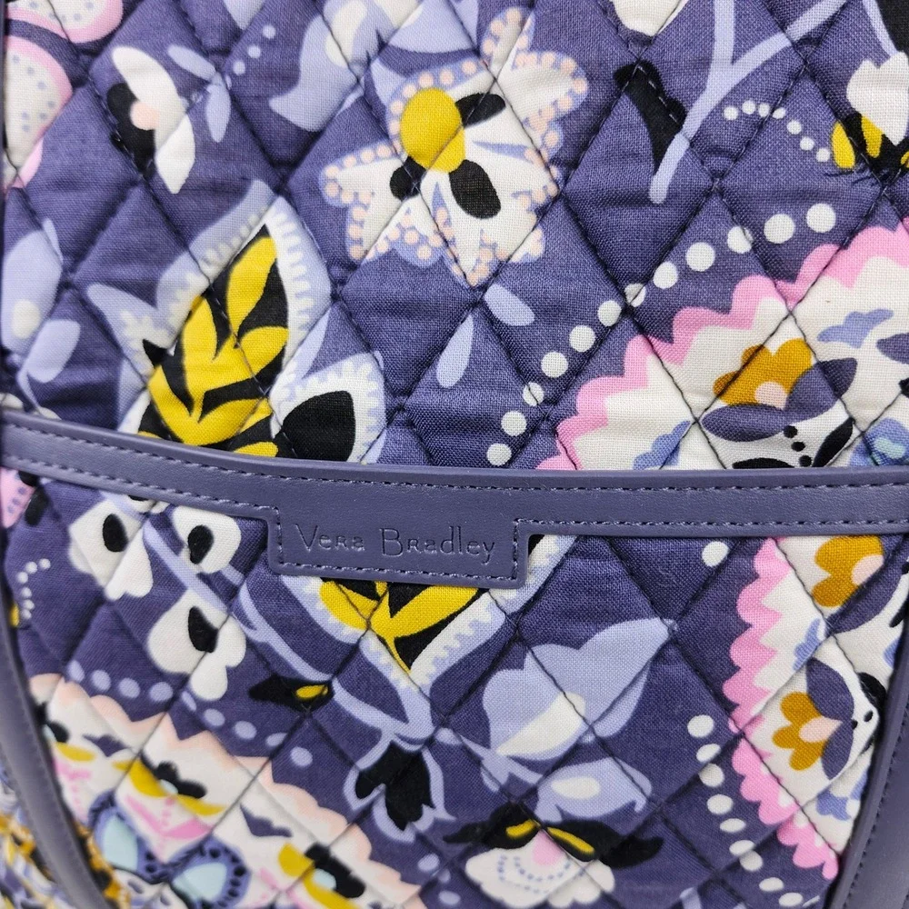 Vera Bradley Charmont Meadow Tote‎ Leather Handles Multi Color Floral
